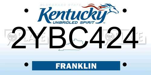 2YBC424 Kentucky License Plate