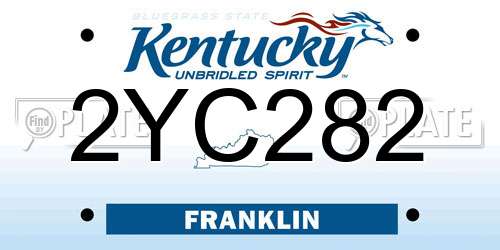 2YC282 Kentucky License Plate