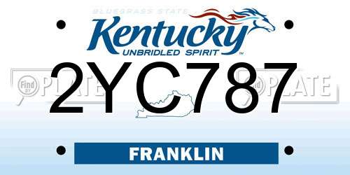 2YC787 Kentucky License Plate