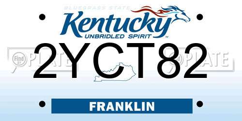 2YCT82 Kentucky License Plate