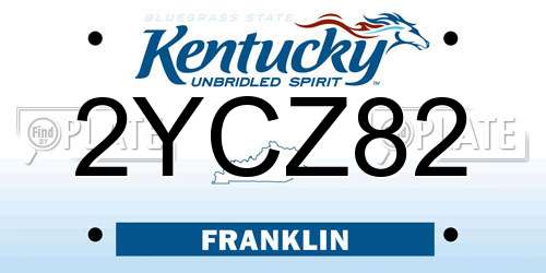 2YCZ82 Kentucky License Plate