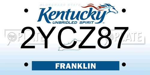 2YCZ87 Kentucky License Plate