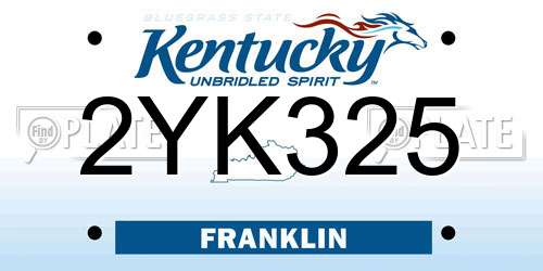 2YK325 Kentucky License Plate