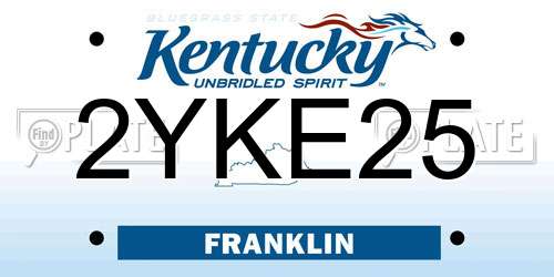 2YKE25 Kentucky License Plate