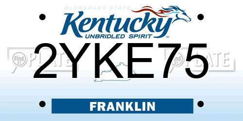 2YKE75 Kentucky License Plate