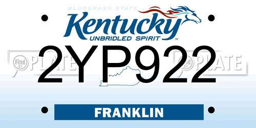 2YP922 Kentucky License Plate