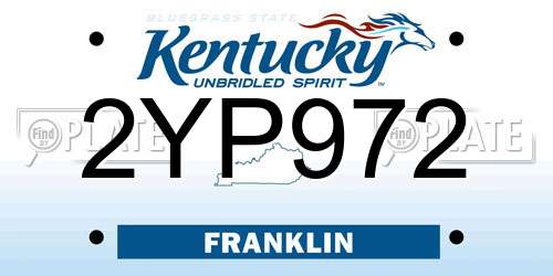 2YP972 Kentucky License Plate