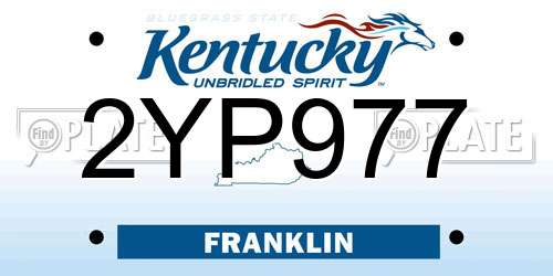2YP977 Kentucky License Plate