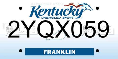 2YQX059 Kentucky License Plate