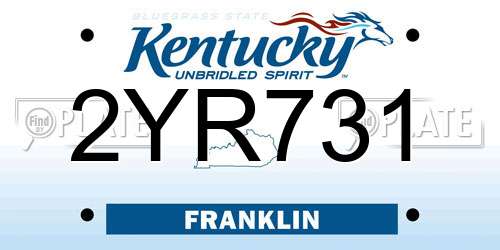 2YR731 Kentucky License Plate