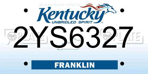 2YS6327 Kentucky License Plate
