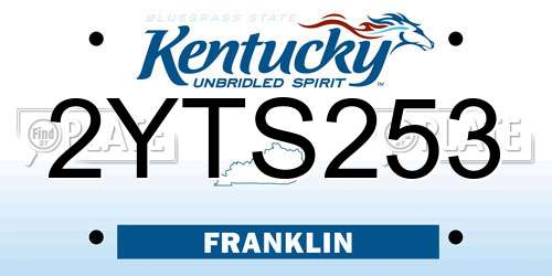 2YTS253 Kentucky License Plate
