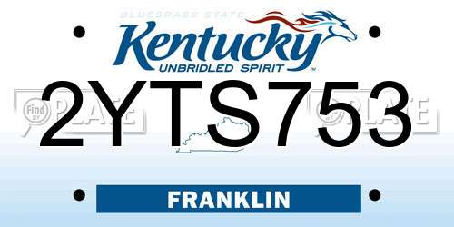 2YTS753 Kentucky License Plate