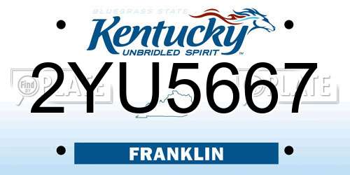 2YU5667 Kentucky License Plate