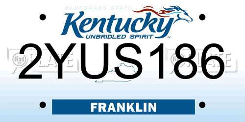 2YUS186 Kentucky License Plate