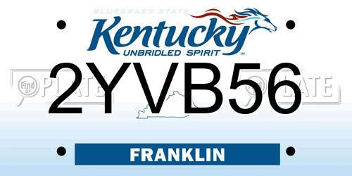 2YVB56 Kentucky License Plate
