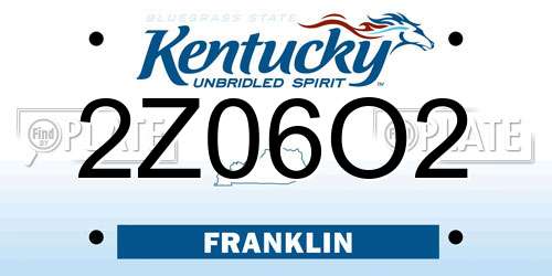 2Z06O2 Kentucky License Plate