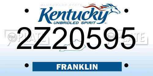 2Z20595 Kentucky License Plate