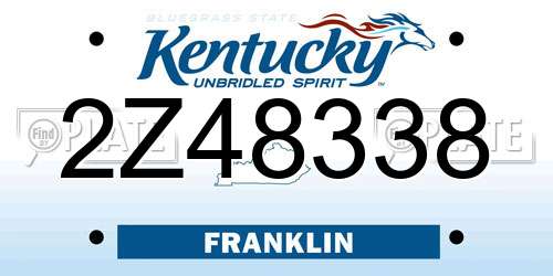 2Z48338 Kentucky License Plate