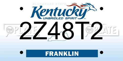 2Z48T2 Kentucky License Plate