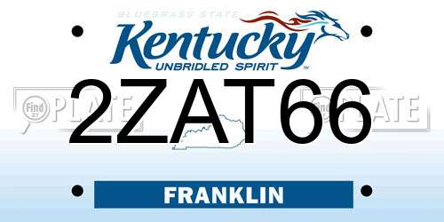 2ZAT66 Kentucky License Plate