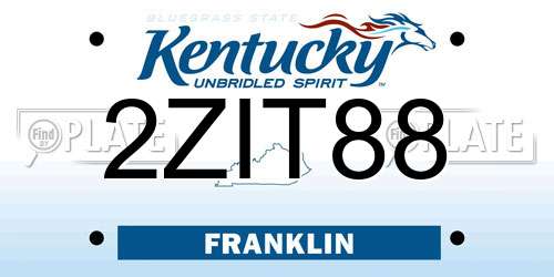 2ZIT88 Kentucky License Plate