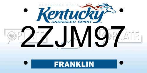 2ZJM97 Kentucky License Plate