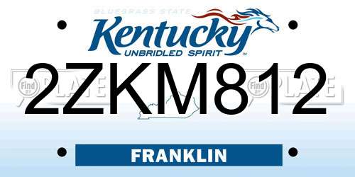 2ZKM812 Kentucky License Plate