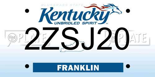 2ZSJ20 Kentucky License Plate
