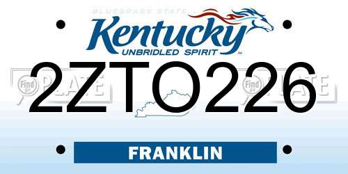 2ZTO226 Kentucky License Plate