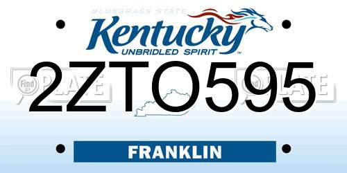 2ZTO595 Kentucky License Plate