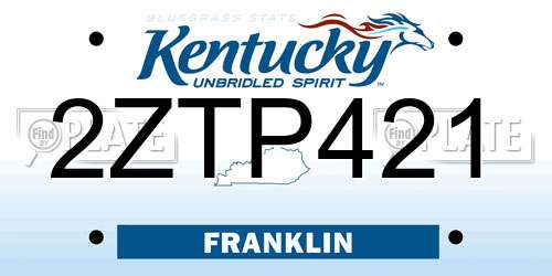 2ZTP421 Kentucky License Plate