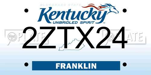 2ZTX24 Kentucky License Plate
