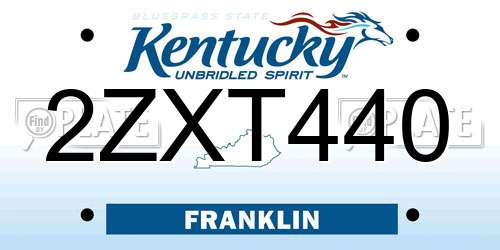 2ZXT440 Kentucky License Plate