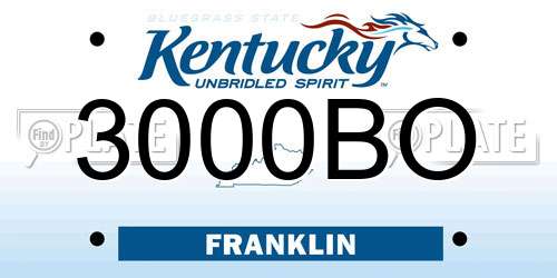 3000BO Kentucky License Plate
