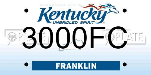 3000FC Kentucky License Plate