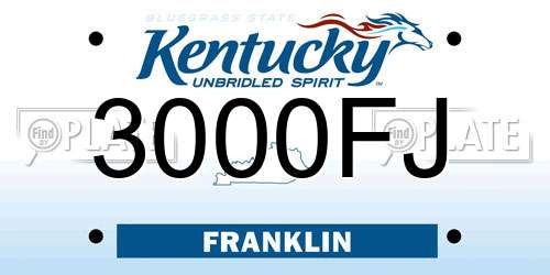 3000FJ Kentucky License Plate