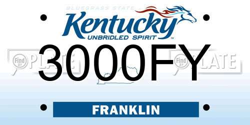 3000FY Kentucky License Plate