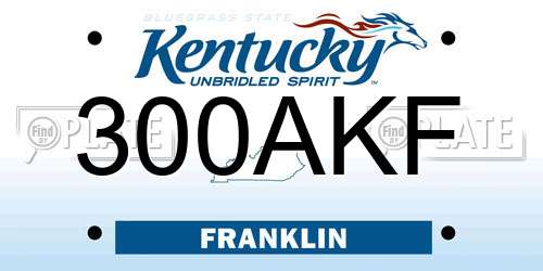 300AKF Kentucky License Plate