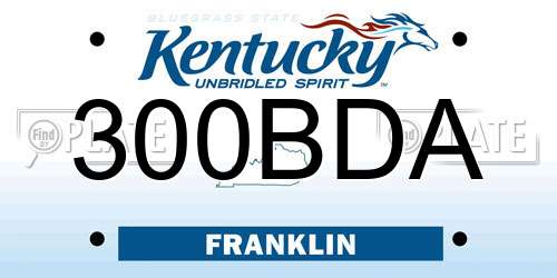300BDA Kentucky License Plate