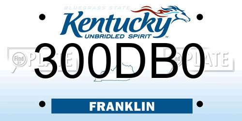 300DB0 Kentucky License Plate