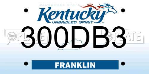 300DB3 Kentucky License Plate