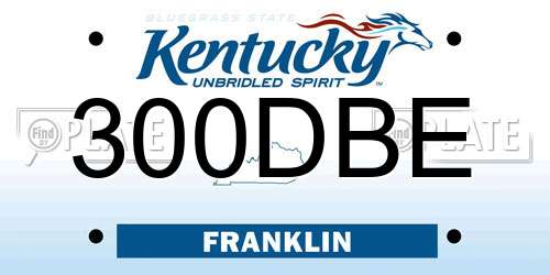 300DBE Kentucky License Plate