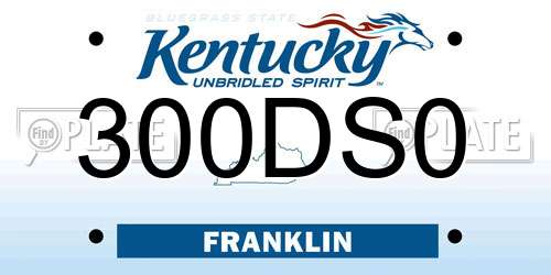 300DS0 Kentucky License Plate