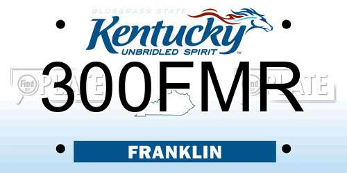 300FMR Kentucky License Plate