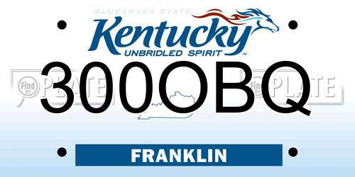 300OBQ Kentucky License Plate