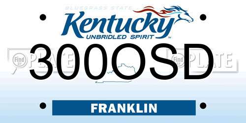 300OSD Kentucky License Plate