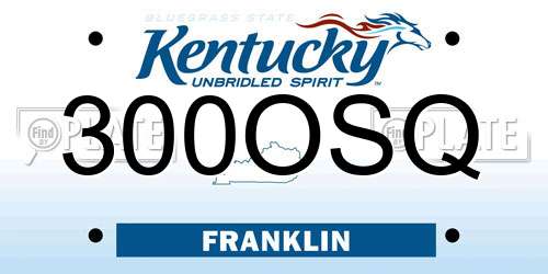 300OSQ Kentucky License Plate