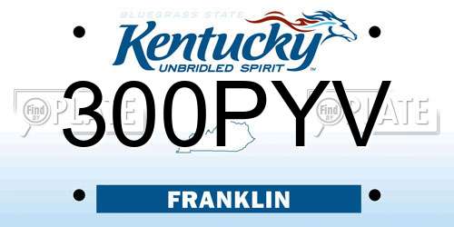 300PYV Kentucky License Plate