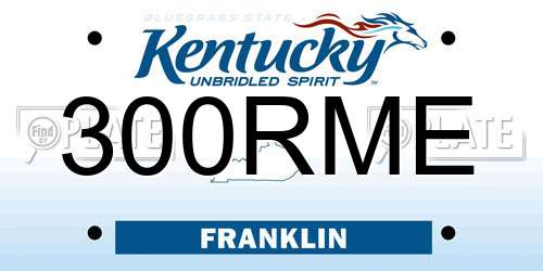300RME Kentucky License Plate